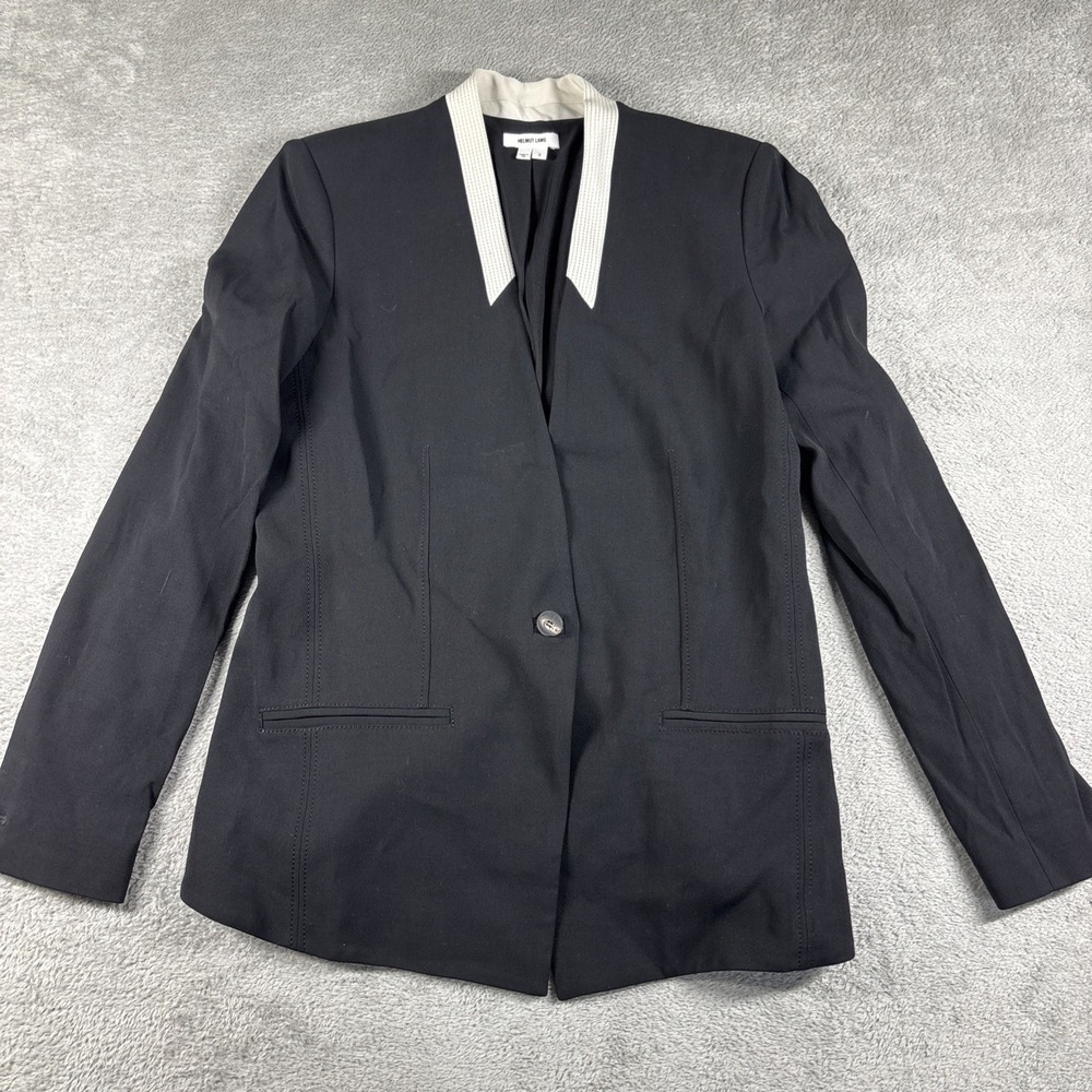 Helmut Lang Black Blazer For Women Size 2 with White accent
